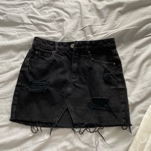 Black jean skirt